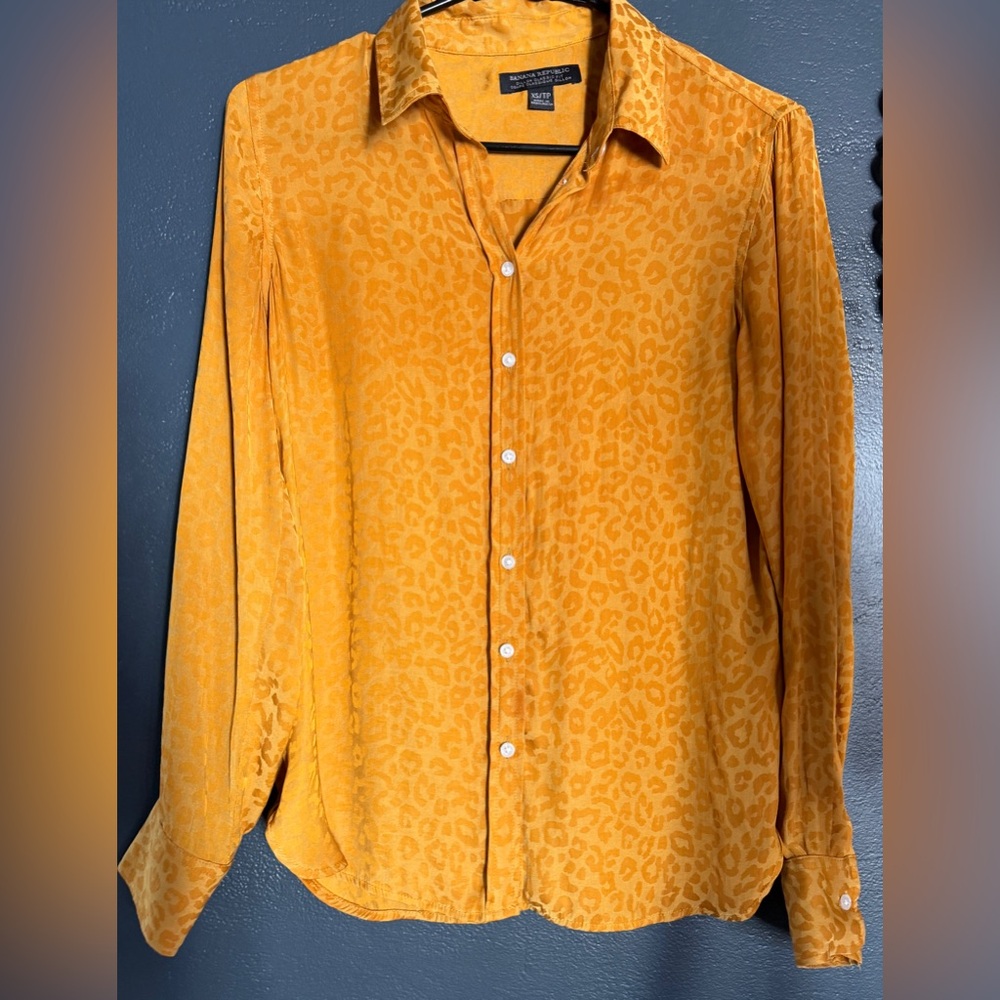 5 - Banana Republic Animal Print Satin Blouse